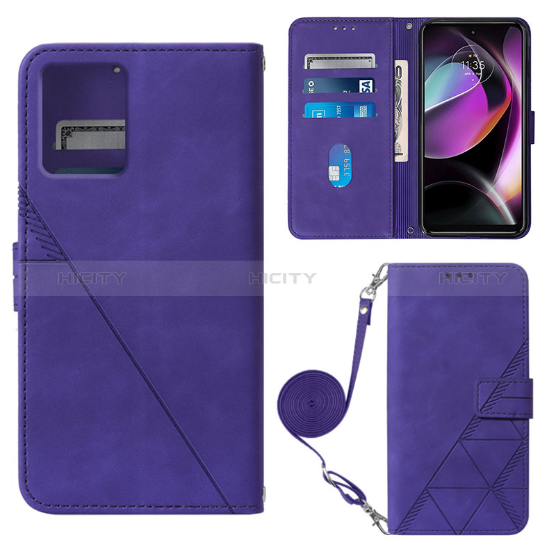 Funda de Cuero Cartera con Soporte Carcasa YB3 para Motorola Moto G 5G (2023) Morado