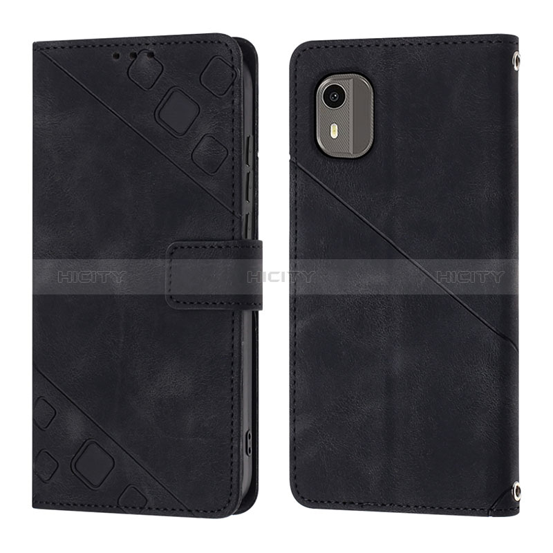 Funda de Cuero Cartera con Soporte Carcasa YB3 para Nokia C12 Negro