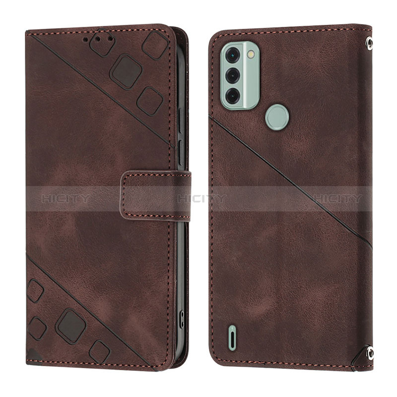 Funda de Cuero Cartera con Soporte Carcasa YB3 para Nokia C31 Marron