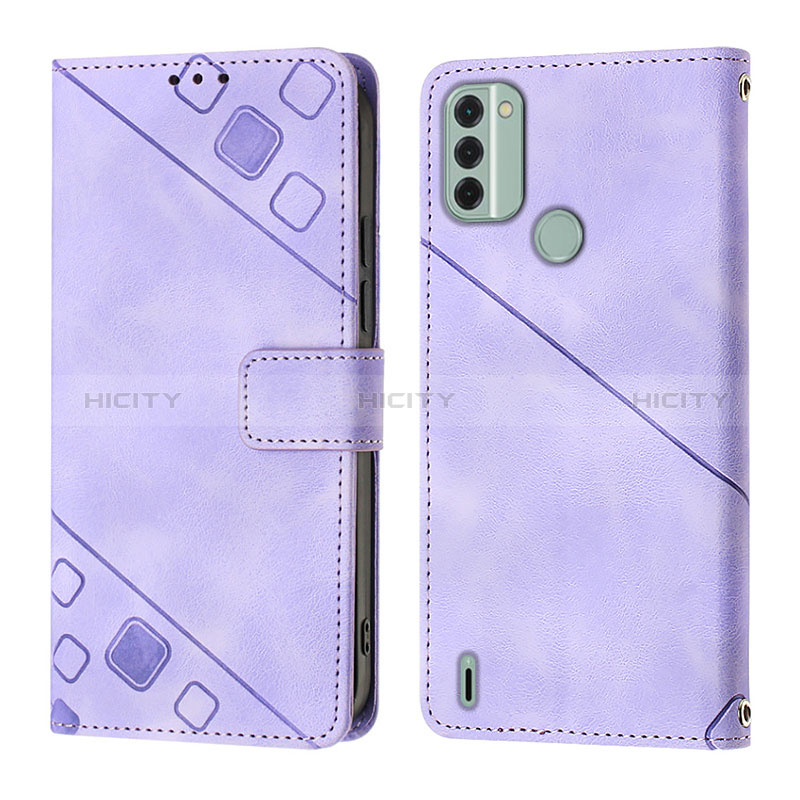 Funda de Cuero Cartera con Soporte Carcasa YB3 para Nokia C31 Morado