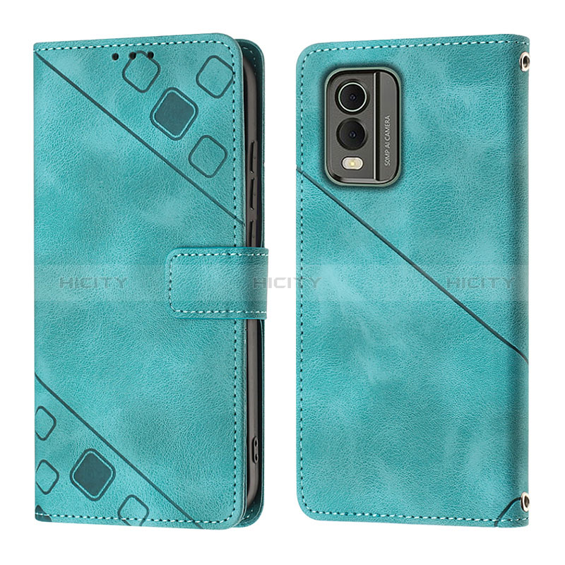 Funda de Cuero Cartera con Soporte Carcasa YB3 para Nokia C32 Verde