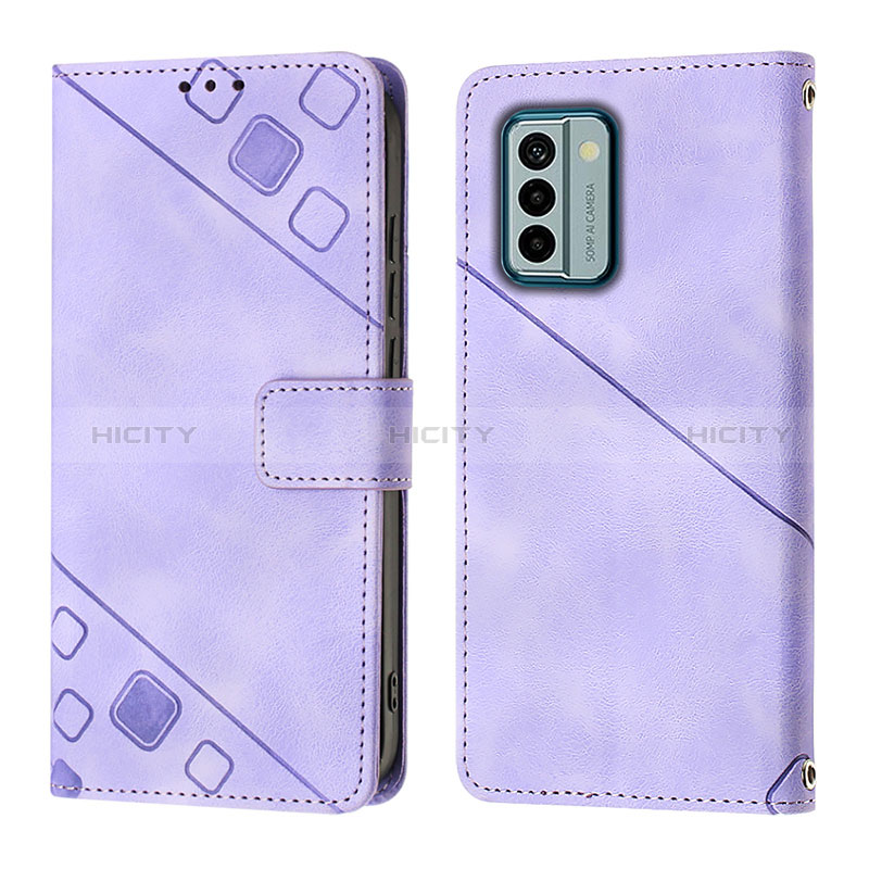 Funda de Cuero Cartera con Soporte Carcasa YB3 para Nokia G22 Morado