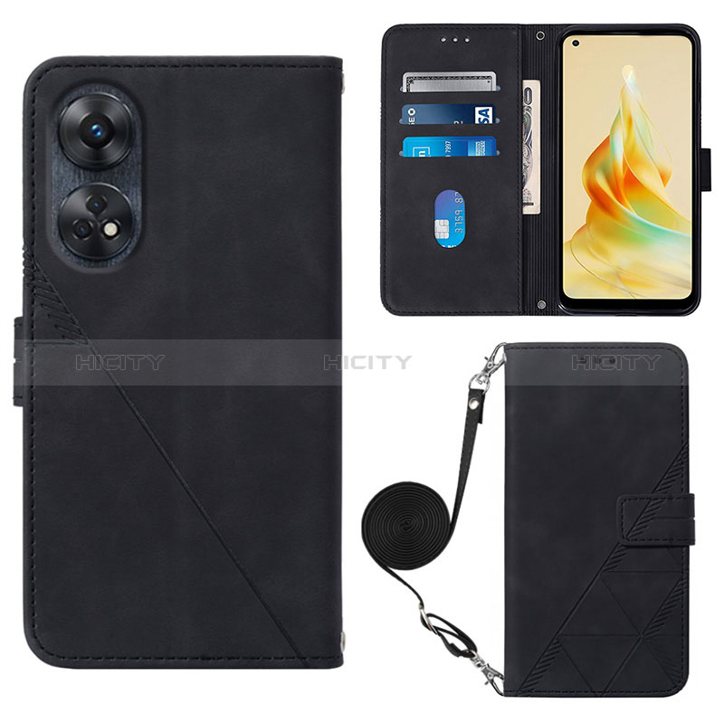 Funda de Cuero Cartera con Soporte Carcasa YB3 para Oppo Reno8 T 4G Negro