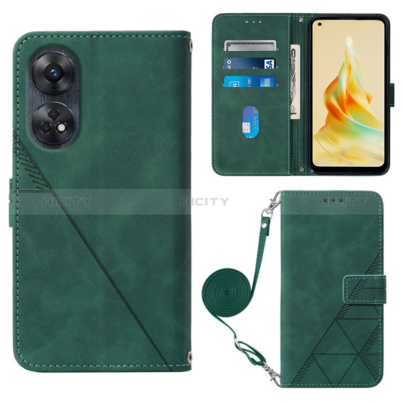 Funda de Cuero Cartera con Soporte Carcasa YB3 para Oppo Reno8 T 4G Verde