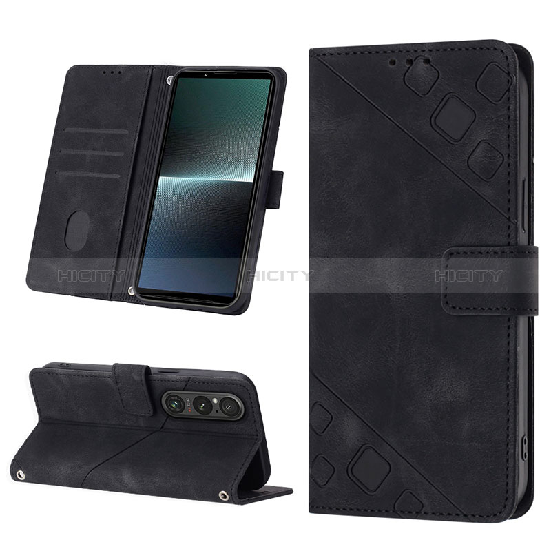 Funda de Cuero Cartera con Soporte Carcasa YB3 para Sony Xperia 1 V