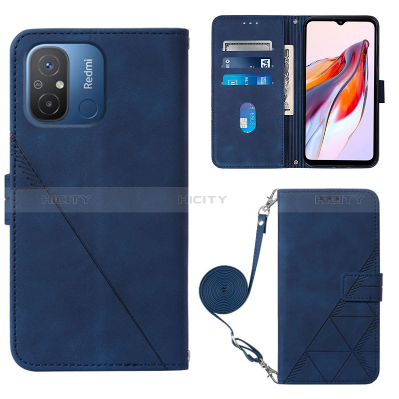 Funda de Cuero Cartera con Soporte Carcasa YB3 para Xiaomi Poco C55 Azul