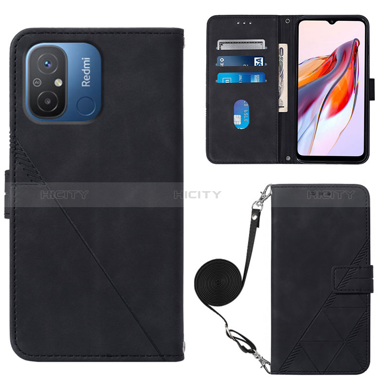 Funda de Cuero Cartera con Soporte Carcasa YB3 para Xiaomi Poco C55 Negro