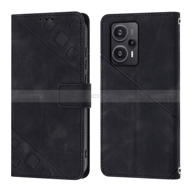 Funda de Cuero Cartera con Soporte Carcasa YB3 para Xiaomi Poco F5 5G Negro