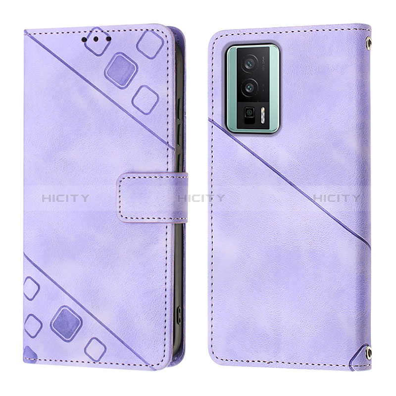 Funda de Cuero Cartera con Soporte Carcasa YB3 para Xiaomi Poco F5 Pro 5G Morado