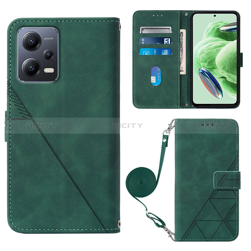 Funda de Cuero Cartera con Soporte Carcasa YB3 para Xiaomi Poco X5 5G Verde