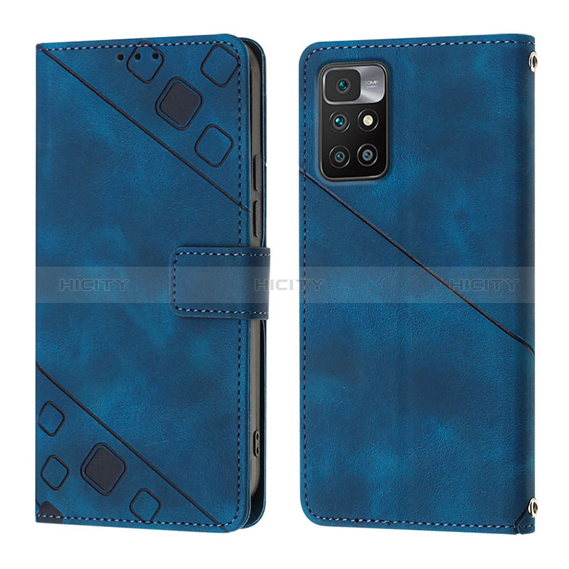 Funda de Cuero Cartera con Soporte Carcasa YB3 para Xiaomi Redmi 10 Prime Azul