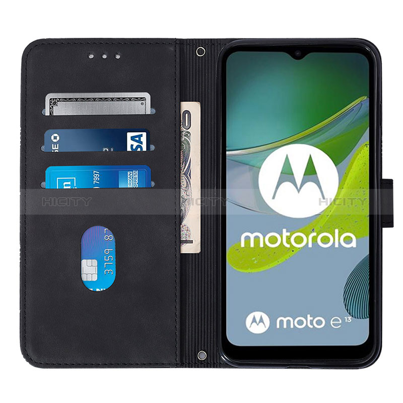 Funda de Cuero Cartera con Soporte Carcasa YB4 para Motorola Moto E13