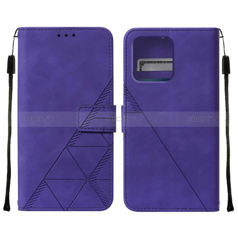 Funda de Cuero Cartera con Soporte Carcasa YB4 para Motorola Moto Edge 40 Pro 5G Morado