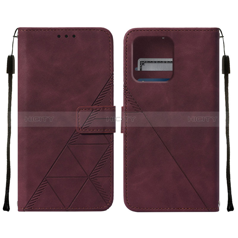 Funda de Cuero Cartera con Soporte Carcasa YB4 para Motorola Moto Edge 40 Pro 5G Rojo