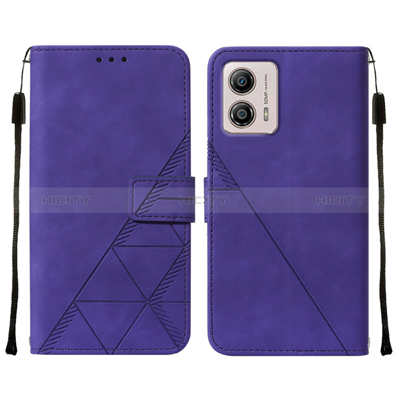 Funda de Cuero Cartera con Soporte Carcasa YB4 para Motorola Moto G53 5G Morado