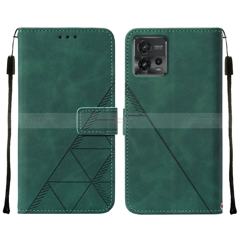 Funda de Cuero Cartera con Soporte Carcasa YB4 para Motorola Moto G72 Verde