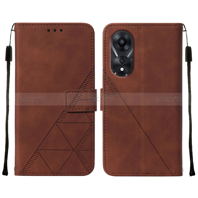 Funda de Cuero Cartera con Soporte Carcasa YB4 para Oppo A58 5G Marron