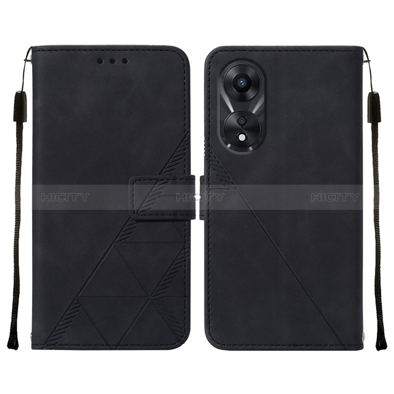 Funda de Cuero Cartera con Soporte Carcasa YB4 para Oppo A78 5G Negro