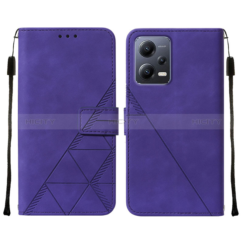 Funda de Cuero Cartera con Soporte Carcasa YB4 para Xiaomi Redmi Note 12 5G Morado