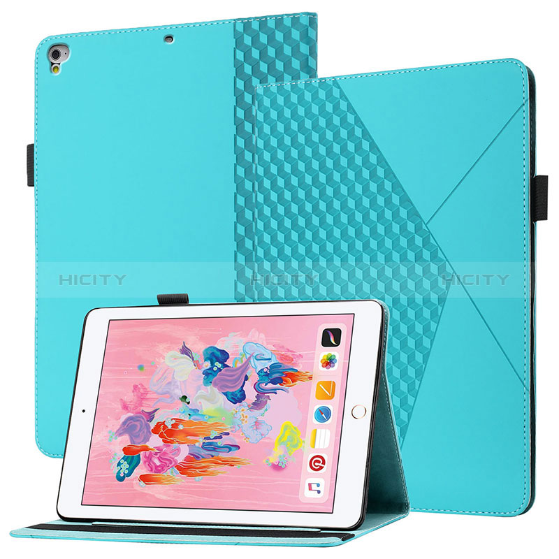 Funda de Cuero Cartera con Soporte Carcasa YX1 para Apple iPad Air 2 Azul Claro