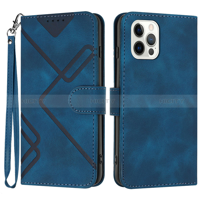 Funda de Cuero Cartera con Soporte Carcasa YX1 para Apple iPhone 13 Pro Max Azul