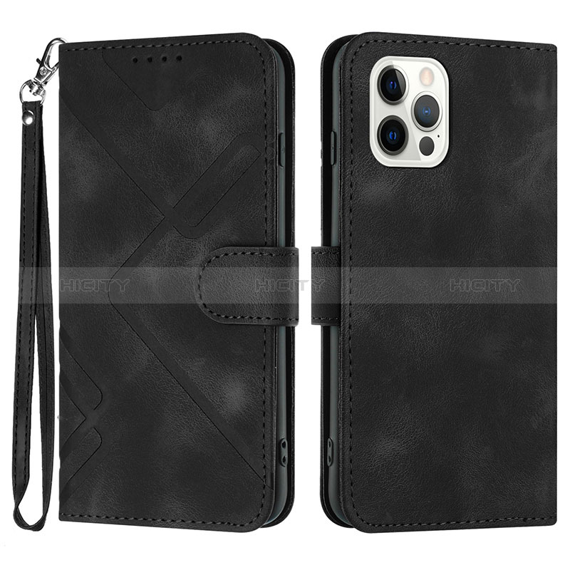 Funda de Cuero Cartera con Soporte Carcasa YX1 para Apple iPhone 13 Pro Max Negro