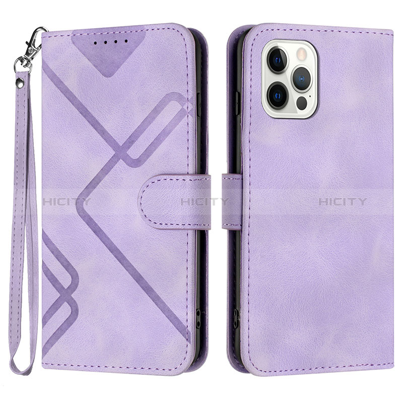 Funda de Cuero Cartera con Soporte Carcasa YX1 para Apple iPhone 14 Pro Purpura Claro