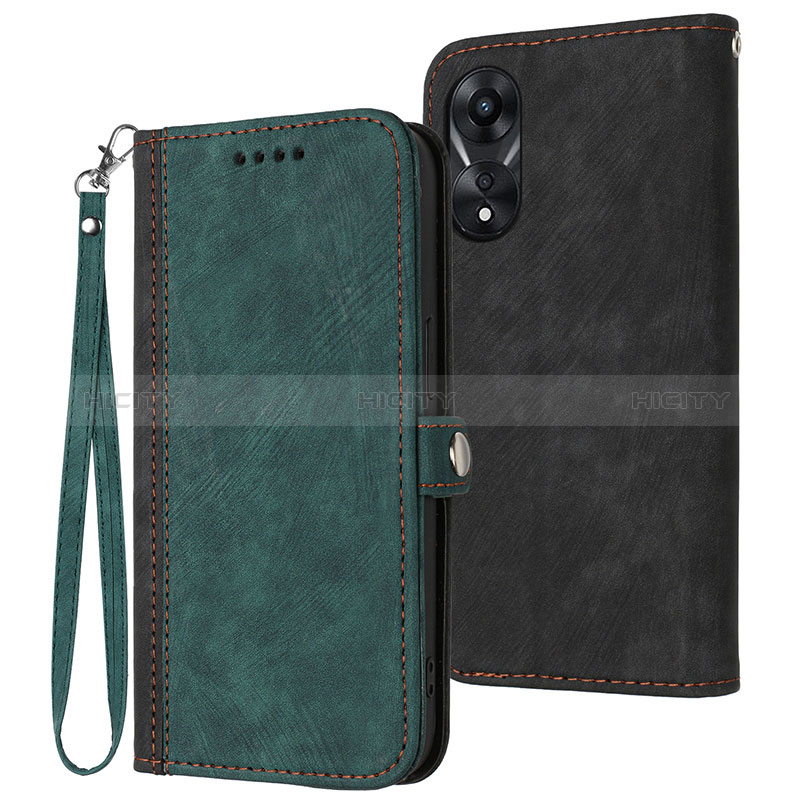 Funda de Cuero Cartera con Soporte Carcasa YX1 para Oppo A38 Verde