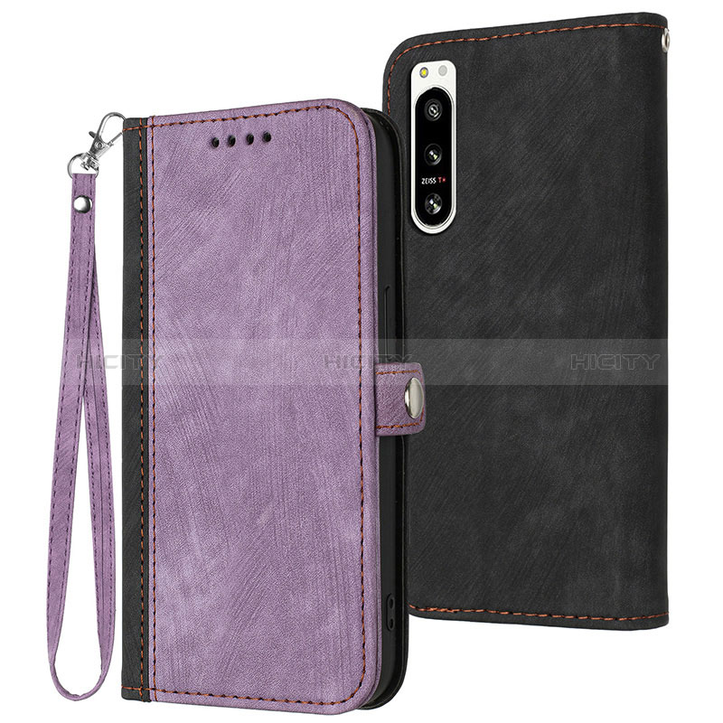 Funda de Cuero Cartera con Soporte Carcasa YX1 para Sony Xperia 5 IV Morado