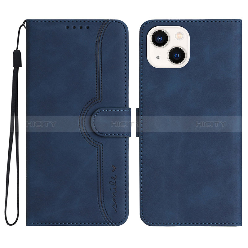 Funda de Cuero Cartera con Soporte Carcasa YX2 para Apple iPhone 13 Azul