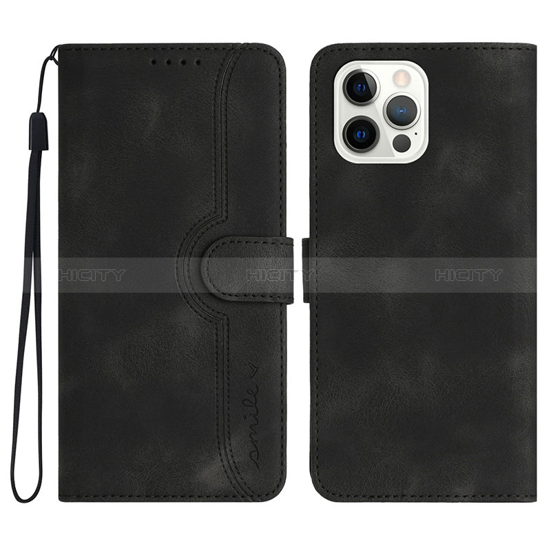 Funda de Cuero Cartera con Soporte Carcasa YX2 para Apple iPhone 16 Pro Max Negro