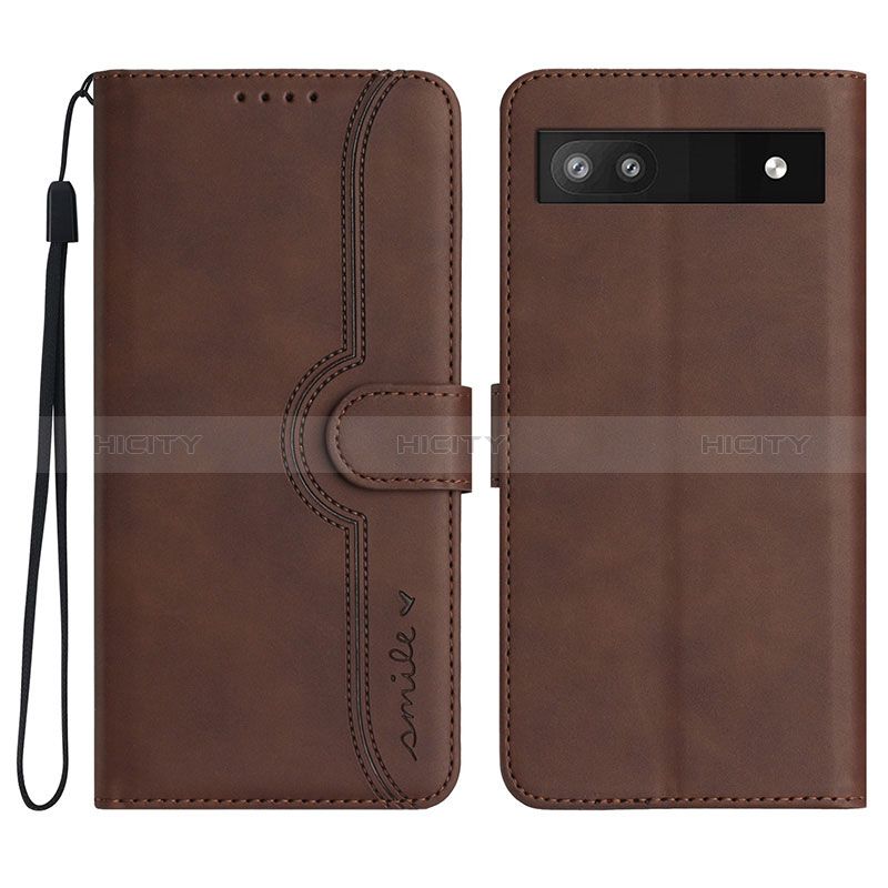 Funda de Cuero Cartera con Soporte Carcasa YX2 para Google Pixel 6a 5G Marron