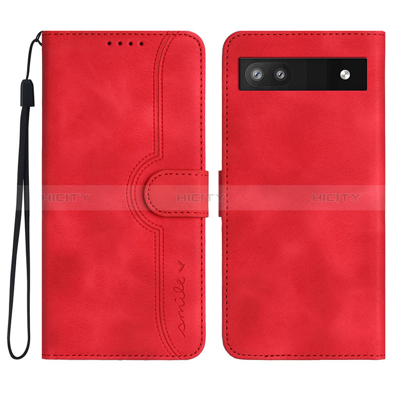 Funda de Cuero Cartera con Soporte Carcasa YX2 para Google Pixel 6a 5G Rojo