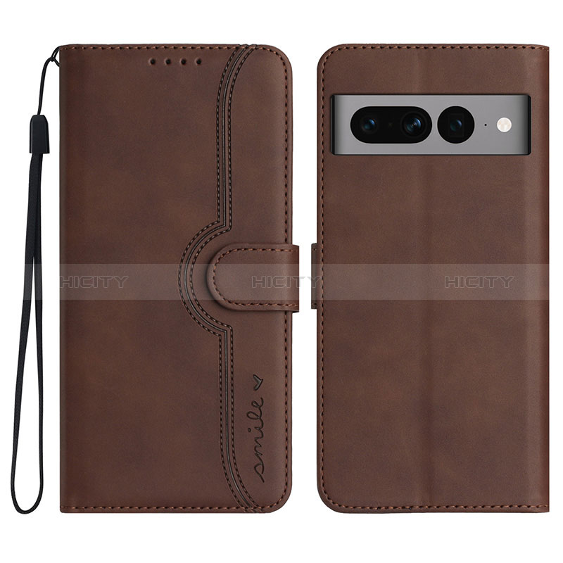 Funda de Cuero Cartera con Soporte Carcasa YX2 para Google Pixel 7 Pro 5G Marron