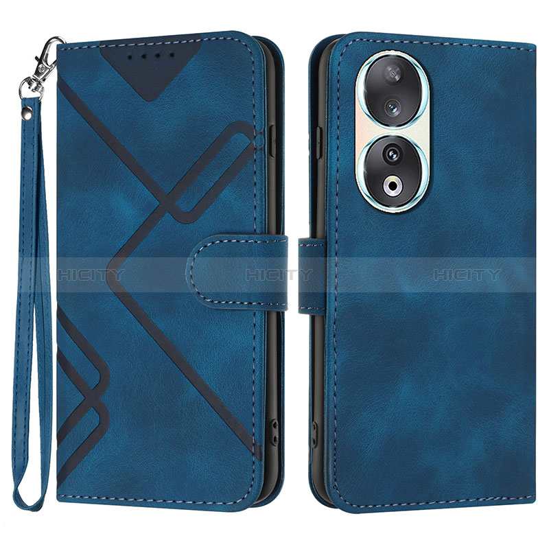 Funda de Cuero Cartera con Soporte Carcasa YX2 para Huawei Honor 90 5G Azul