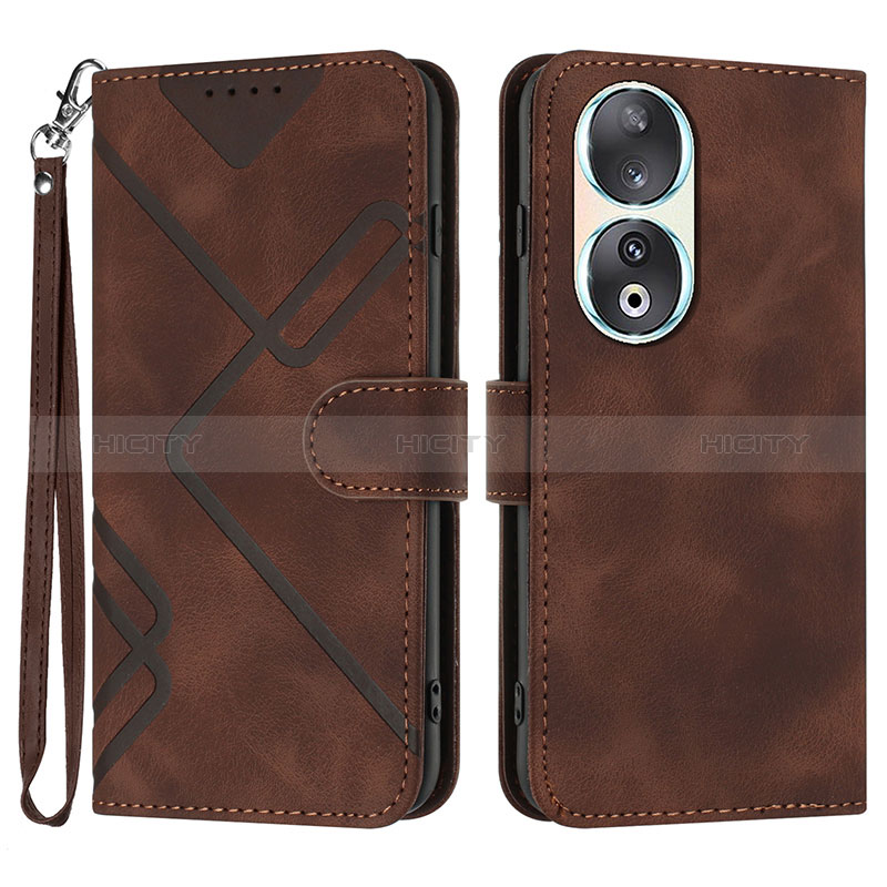 Funda de Cuero Cartera con Soporte Carcasa YX2 para Huawei Honor 90 5G Marron