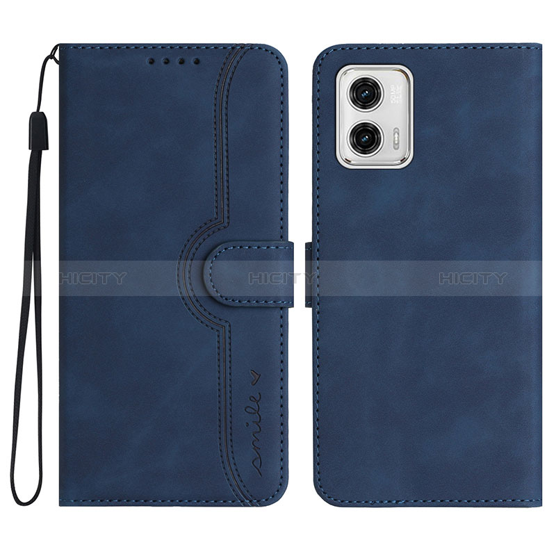 Funda de Cuero Cartera con Soporte Carcasa YX2 para Motorola Moto G73 5G Azul