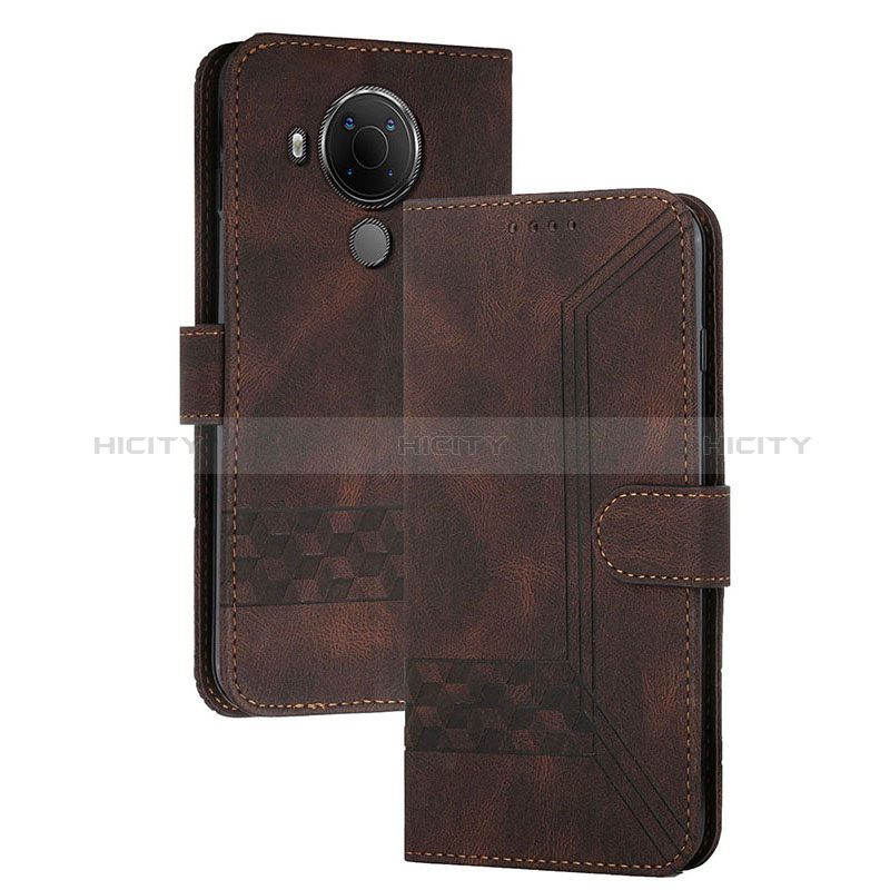 Funda de Cuero Cartera con Soporte Carcasa YX2 para Nokia C300 Marron