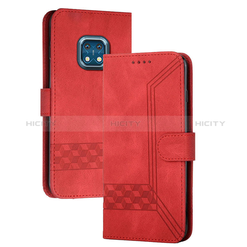 Funda de Cuero Cartera con Soporte Carcasa YX2 para Nokia XR20 Rojo