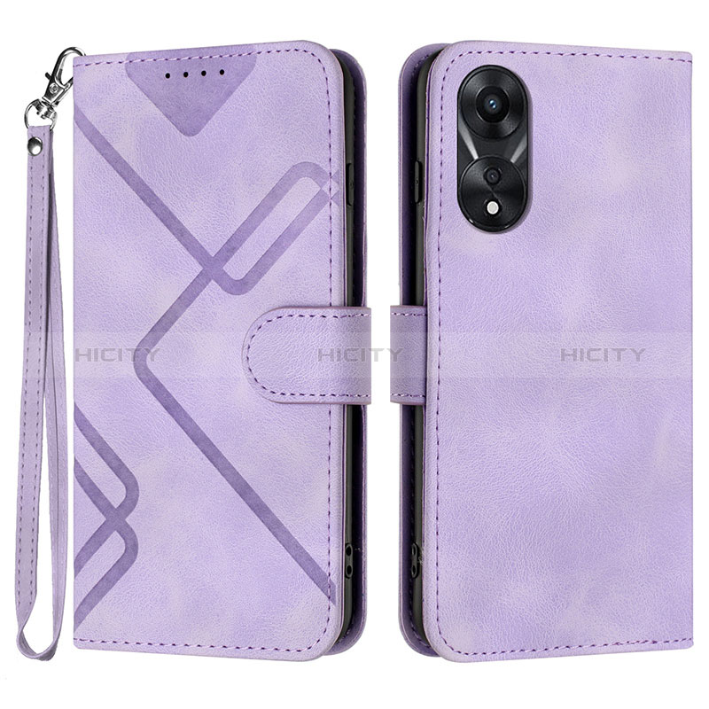 Funda de Cuero Cartera con Soporte Carcasa YX2 para Oppo A18 Morado