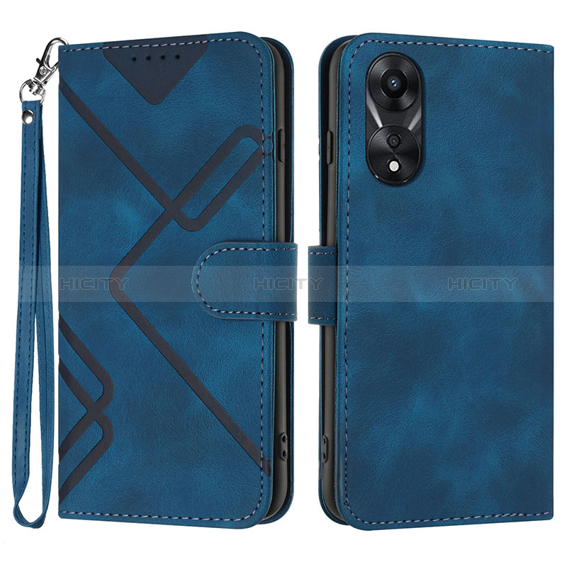 Funda de Cuero Cartera con Soporte Carcasa YX2 para Oppo A78 4G Azul