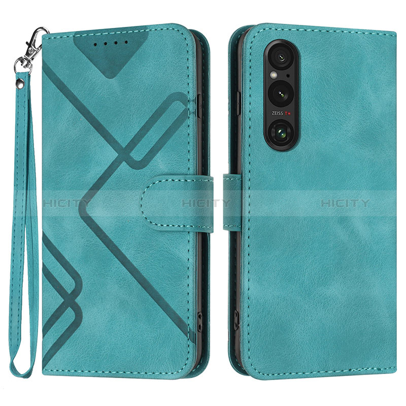 Funda de Cuero Cartera con Soporte Carcasa YX2 para Sony Xperia 1 V Verde