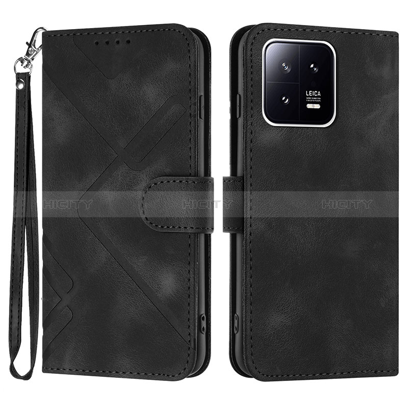 Funda de Cuero Cartera con Soporte Carcasa YX2 para Xiaomi Mi 13 5G Negro