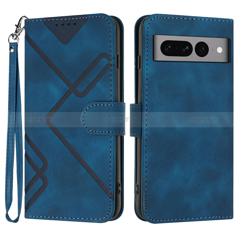 Funda de Cuero Cartera con Soporte Carcasa YX3 para Google Pixel 7 Pro 5G Azul