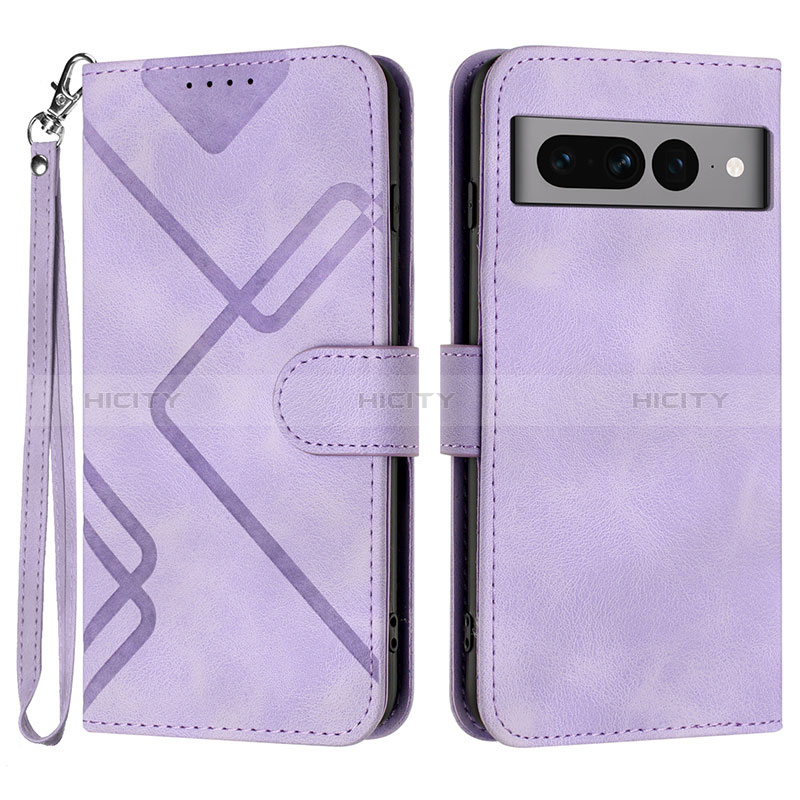 Funda de Cuero Cartera con Soporte Carcasa YX3 para Google Pixel 7 Pro 5G Morado