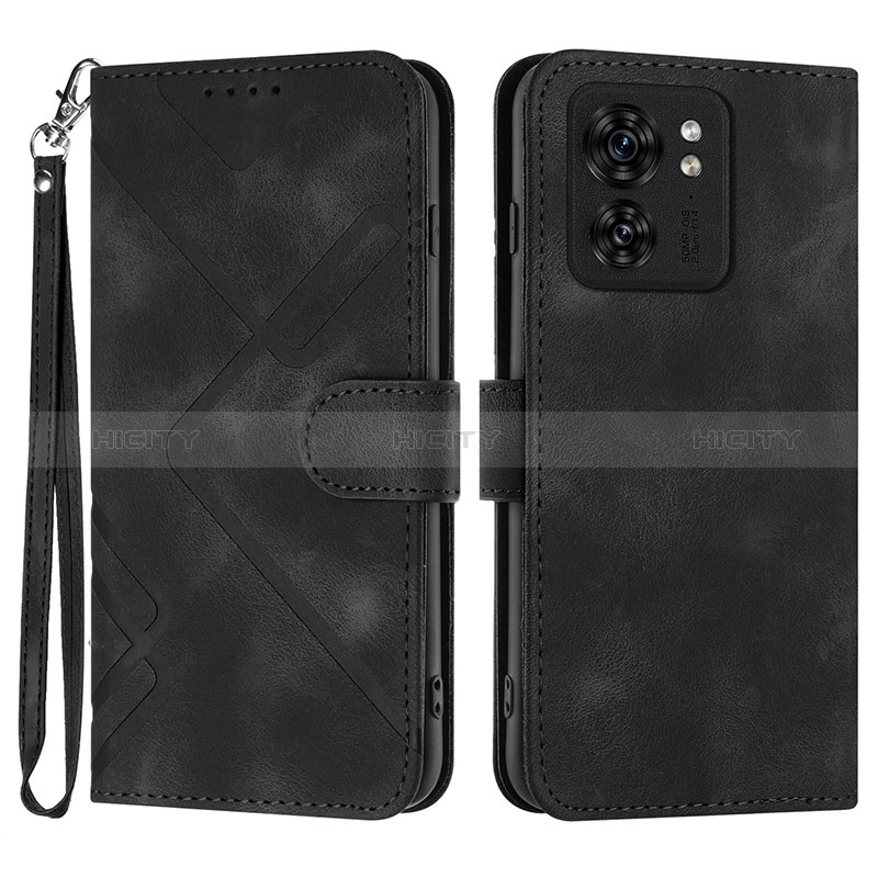 Funda de Cuero Cartera con Soporte Carcasa YX3 para Motorola Moto Edge (2023) 5G Negro