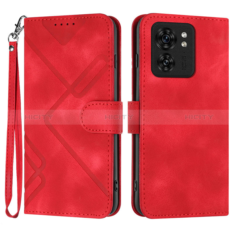 Funda de Cuero Cartera con Soporte Carcasa YX3 para Motorola Moto Edge (2023) 5G Rojo