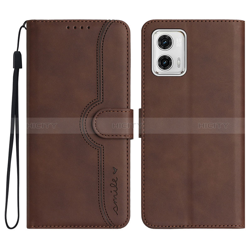 Funda de Cuero Cartera con Soporte Carcasa YX3 para Motorola Moto G 5G (2023) Marron