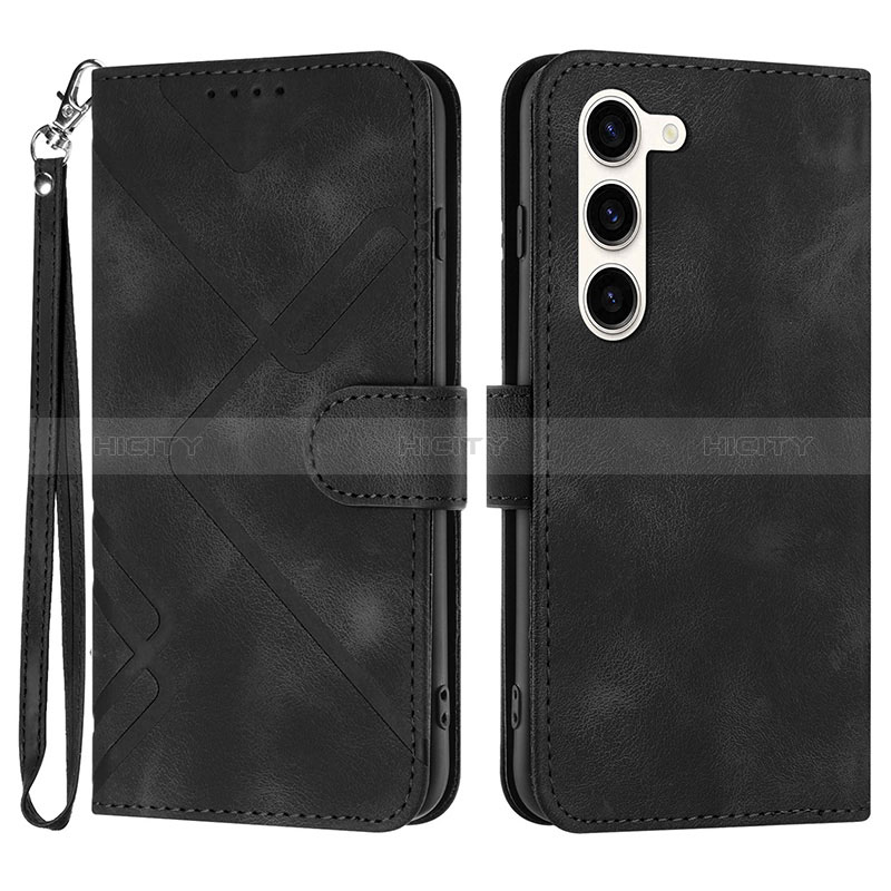 Funda de Cuero Cartera con Soporte Carcasa YX3 para Samsung Galaxy S22 5G Negro