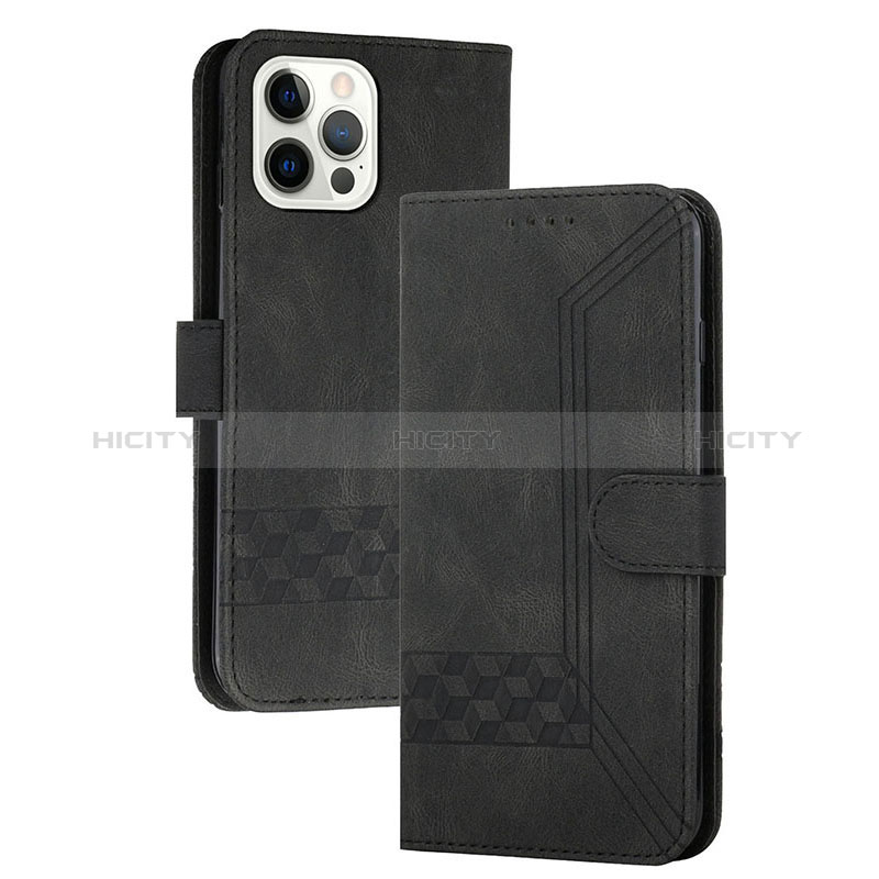 Funda de Cuero Cartera con Soporte Carcasa YX4 para Apple iPhone 13 Pro Max Negro